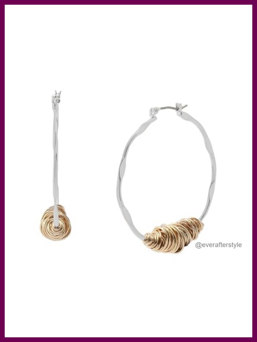 Sculpted Hoop Earrings Wire Wrapped Lightweight